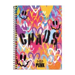 Caderno Foroni Universitário Espiral Capa Dura Pop Punk 1 Mat 80 Fls 4 Und. Capas Sortidas 