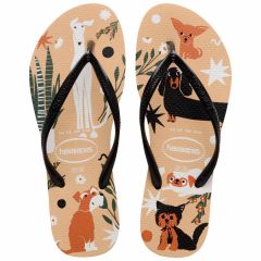 Sandália Havaianas Slim Pets Dourado/Preto 29/30 Pets 1 Par