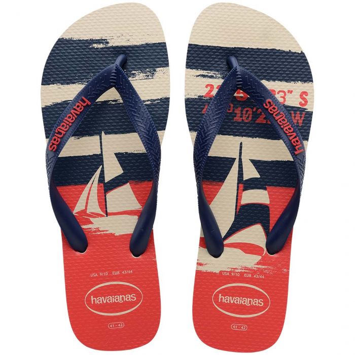 Sandália Havaianas Top Nautical Bege/Marinho 37/38 1 Par